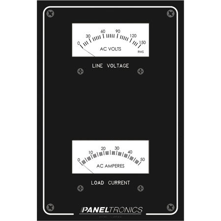 PANELTRONICS Ac Meter Panel 0-150 Ac Voltmeter & 0-50 Amp 9982304B